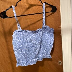Hollister blue cropped top